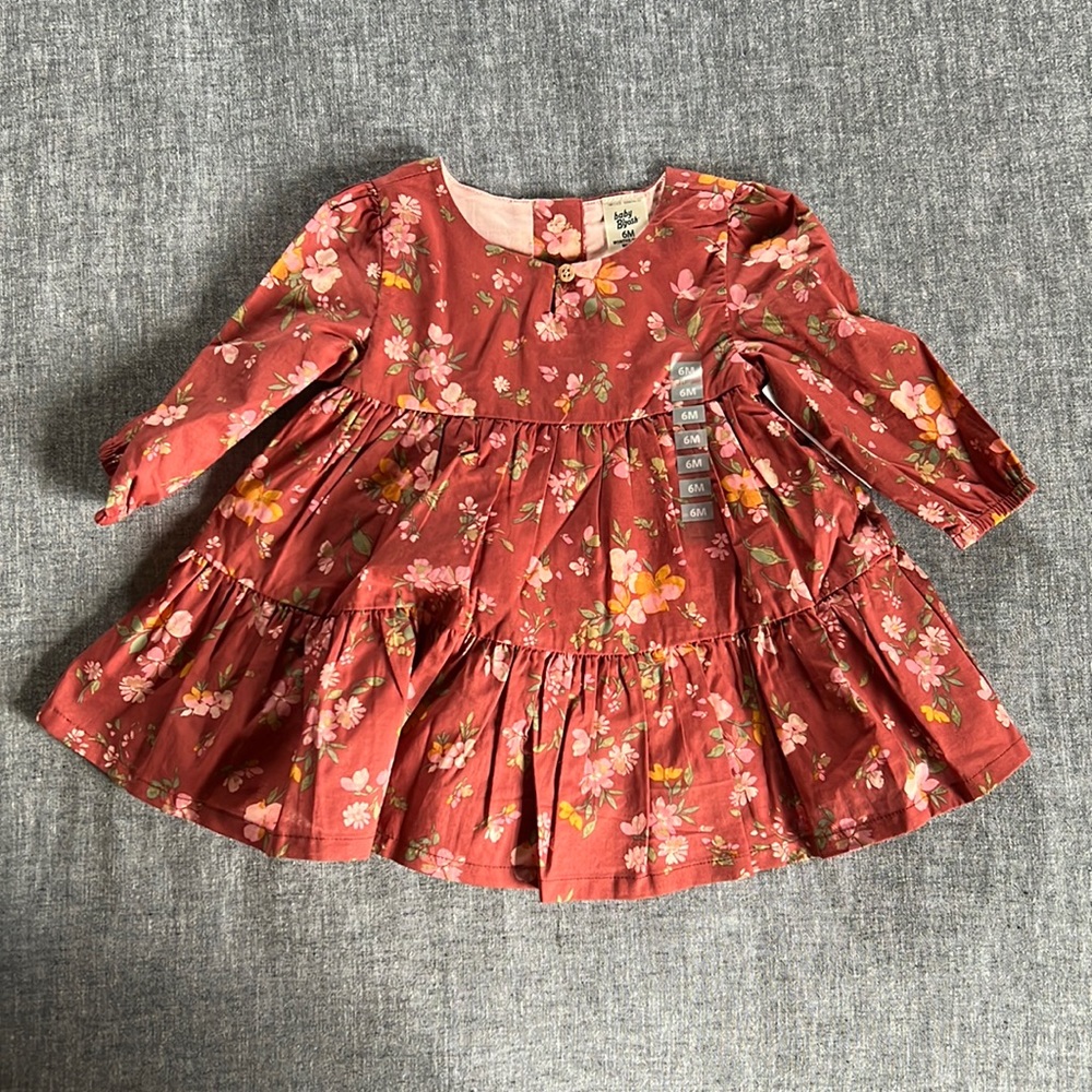 Baby B’gosh Floral long sleeve dress. 6 months.